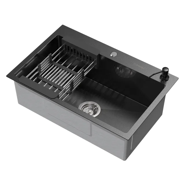 ECD Germany évier encastrable 68x45 cm anthracite inox 1 cuve