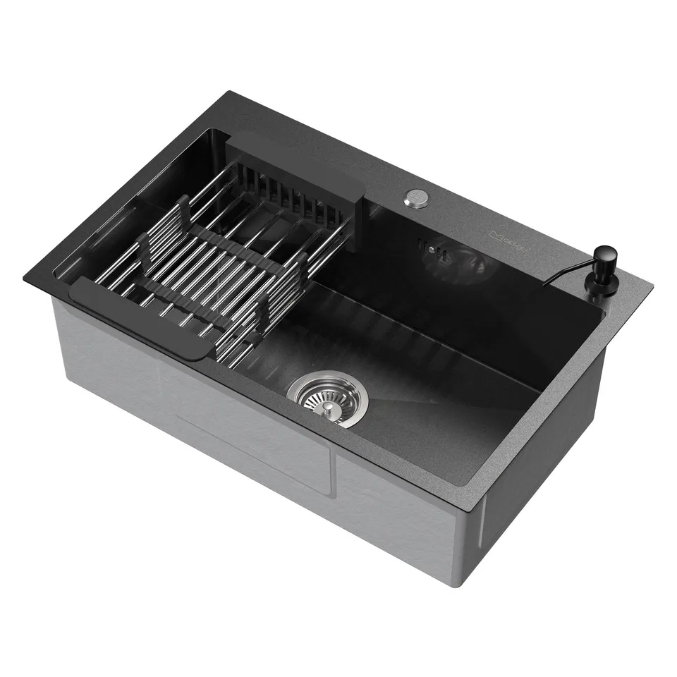 ECD Germany évier encastrable 68x45 cm anthracite inox 1 cuve