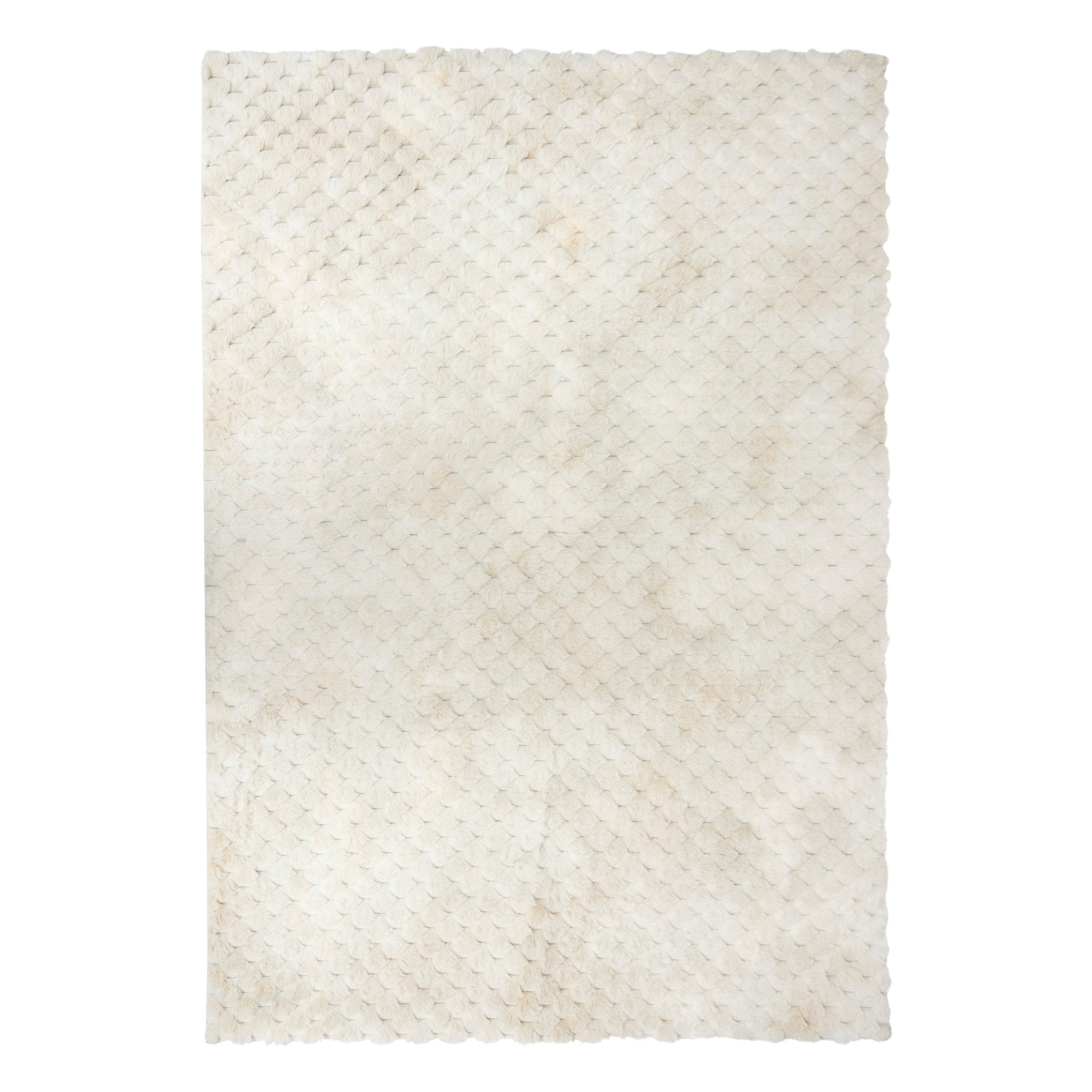 Stokomani Maison Tapis fourrure 120x170cm salon blanc