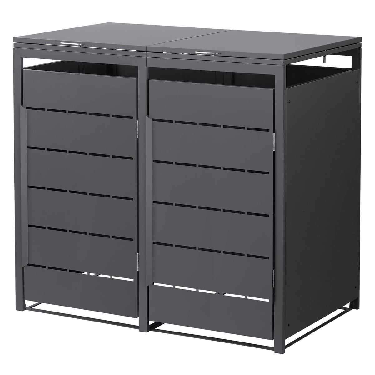 ECD Germany Cache-poubelle acier anthracite 240L