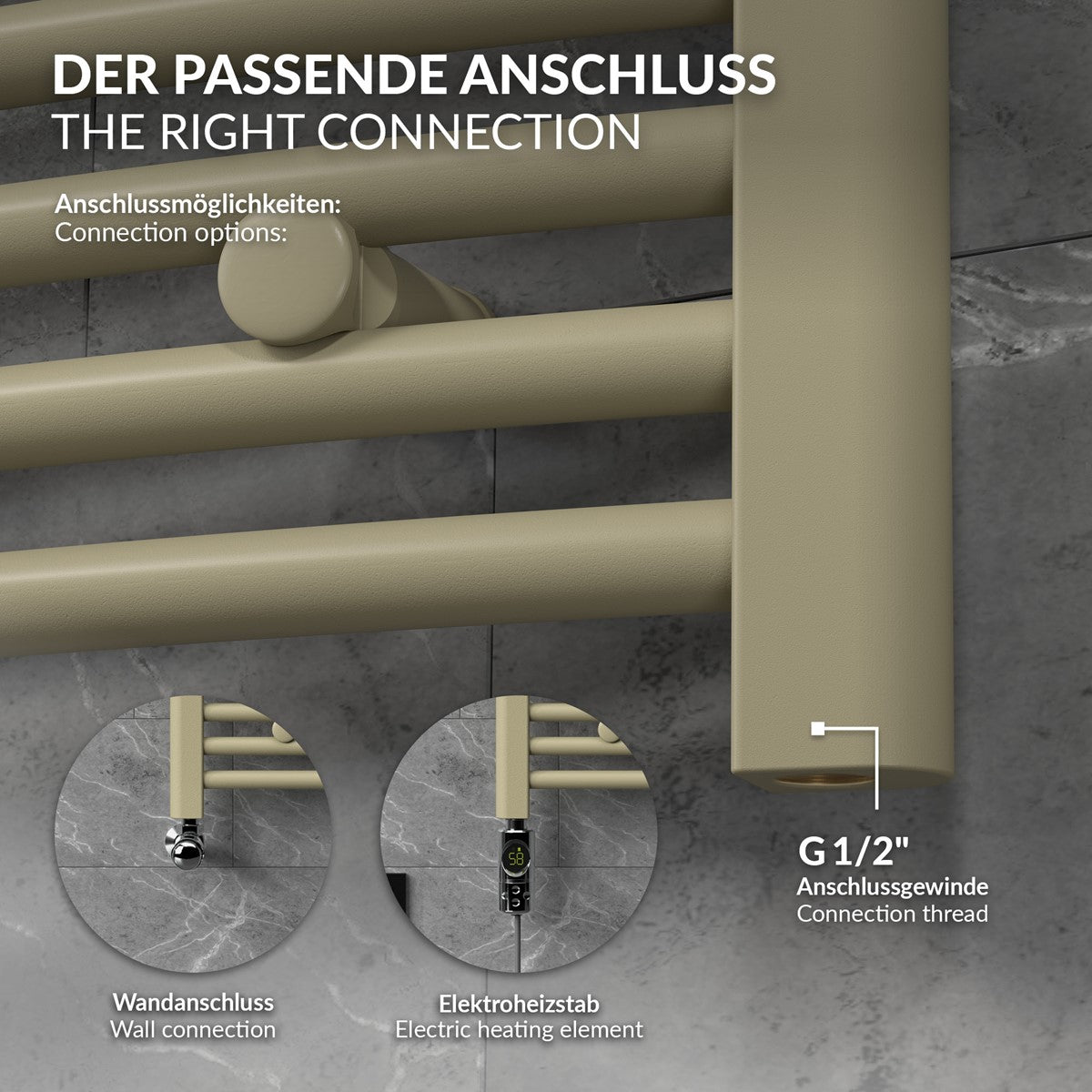 ECD Germany LuxeBath Sahara sèche-serviettes beige 500x1200
