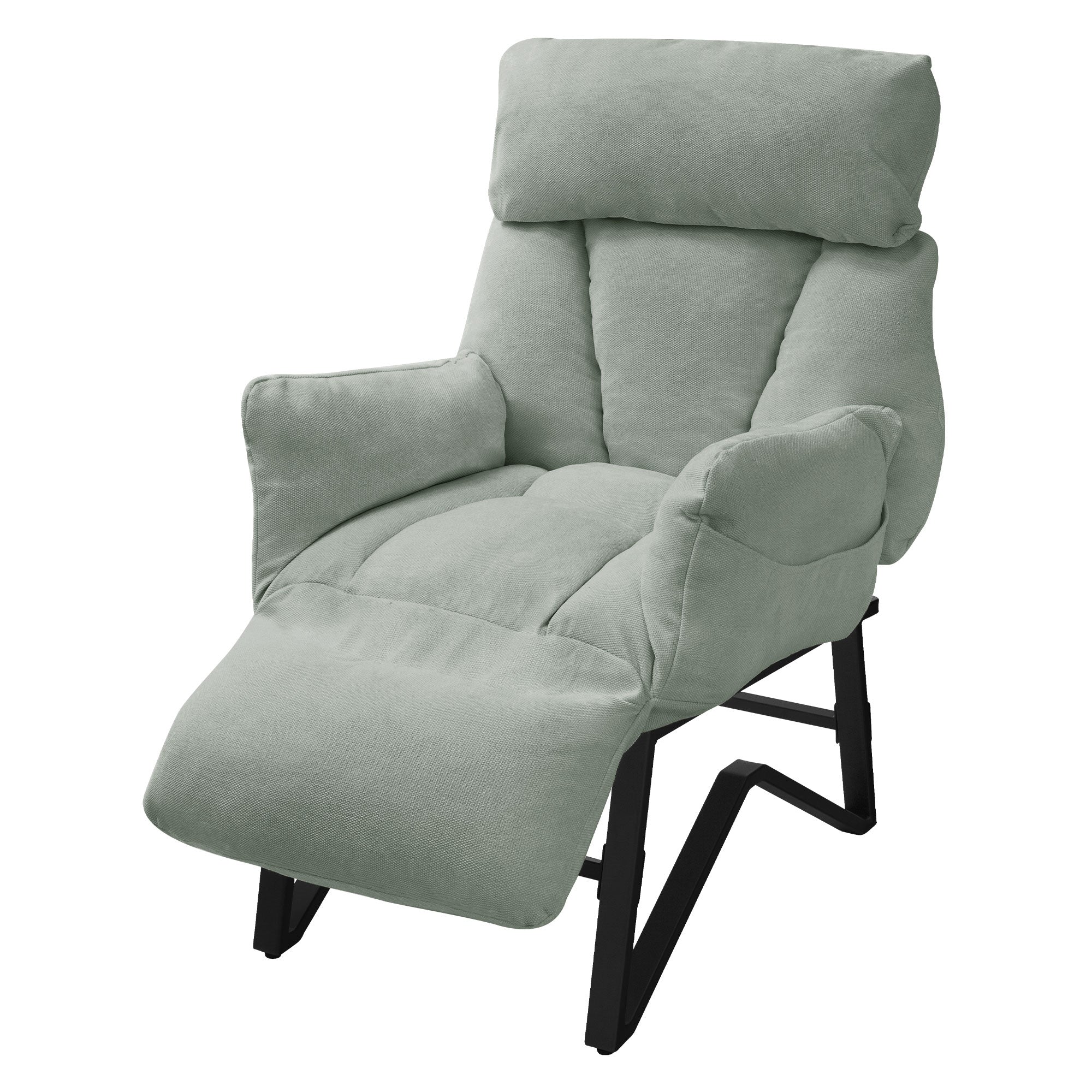 ECD Germany ML-Design fauteuil relax lin gris vert inclinable