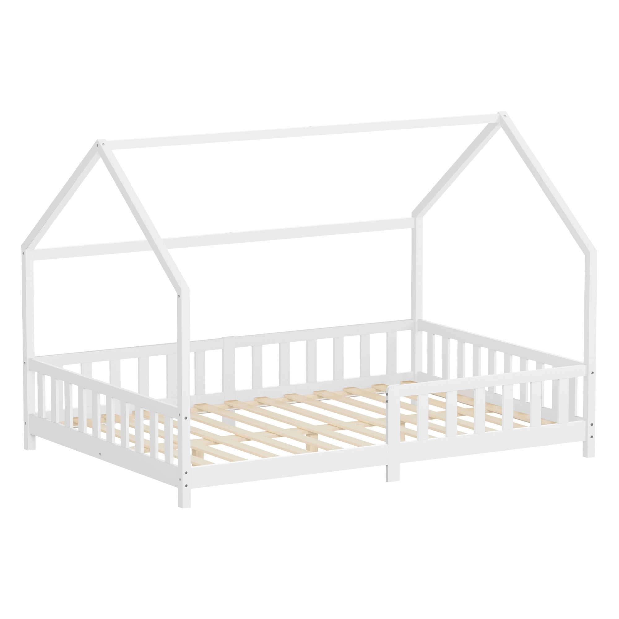 ML-Design lit cabane enfant blanc pin 140x200 cm + sommier