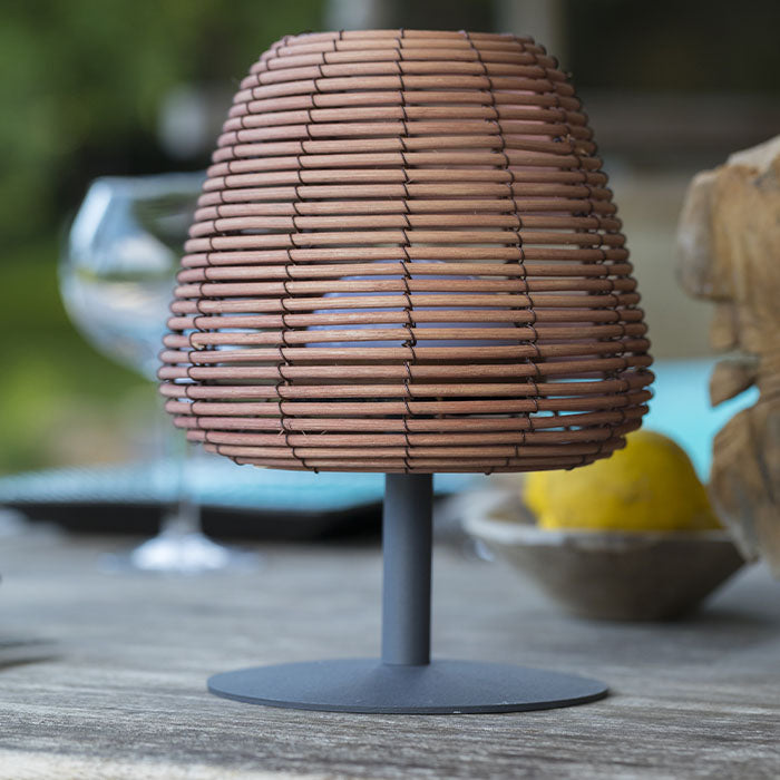 Red Deco Standy Mini Boheme lampe table sans fil lot 2 rotin H25cm