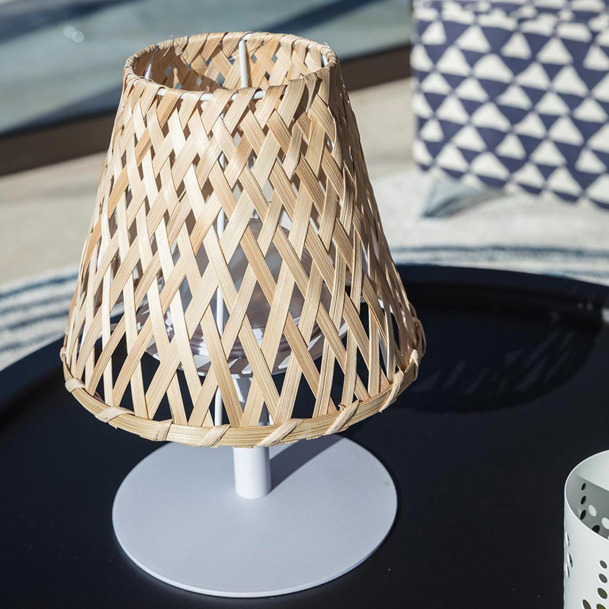 Red Deco Ibiza lampe de table sans fil bambou LED H26cm