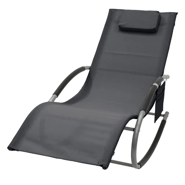 ECD Germany Sport & Freizeit Transat à bascule anthracite + oreiller