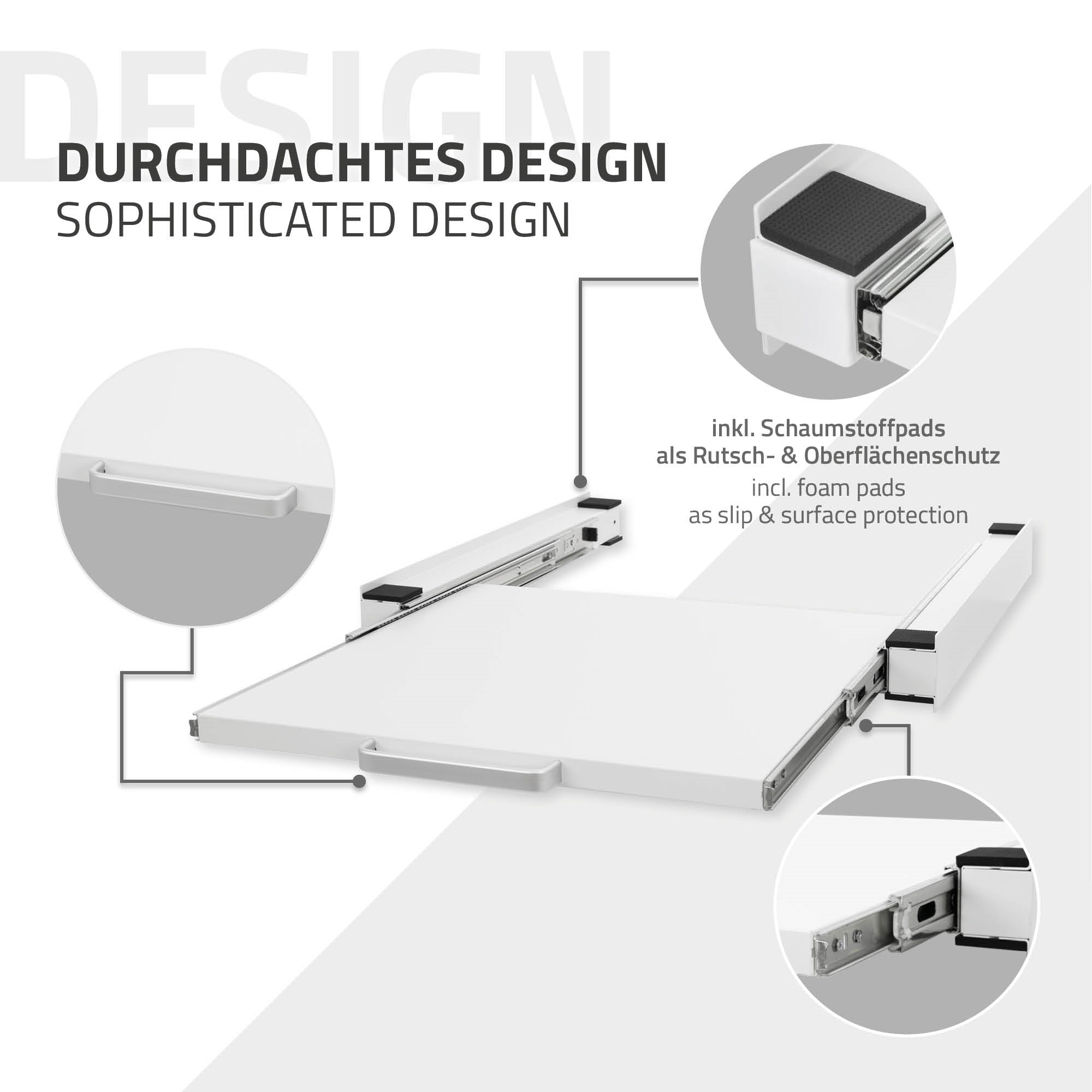 ECD Germany Möbel cadre superposition 60x60 blanc avec tablette