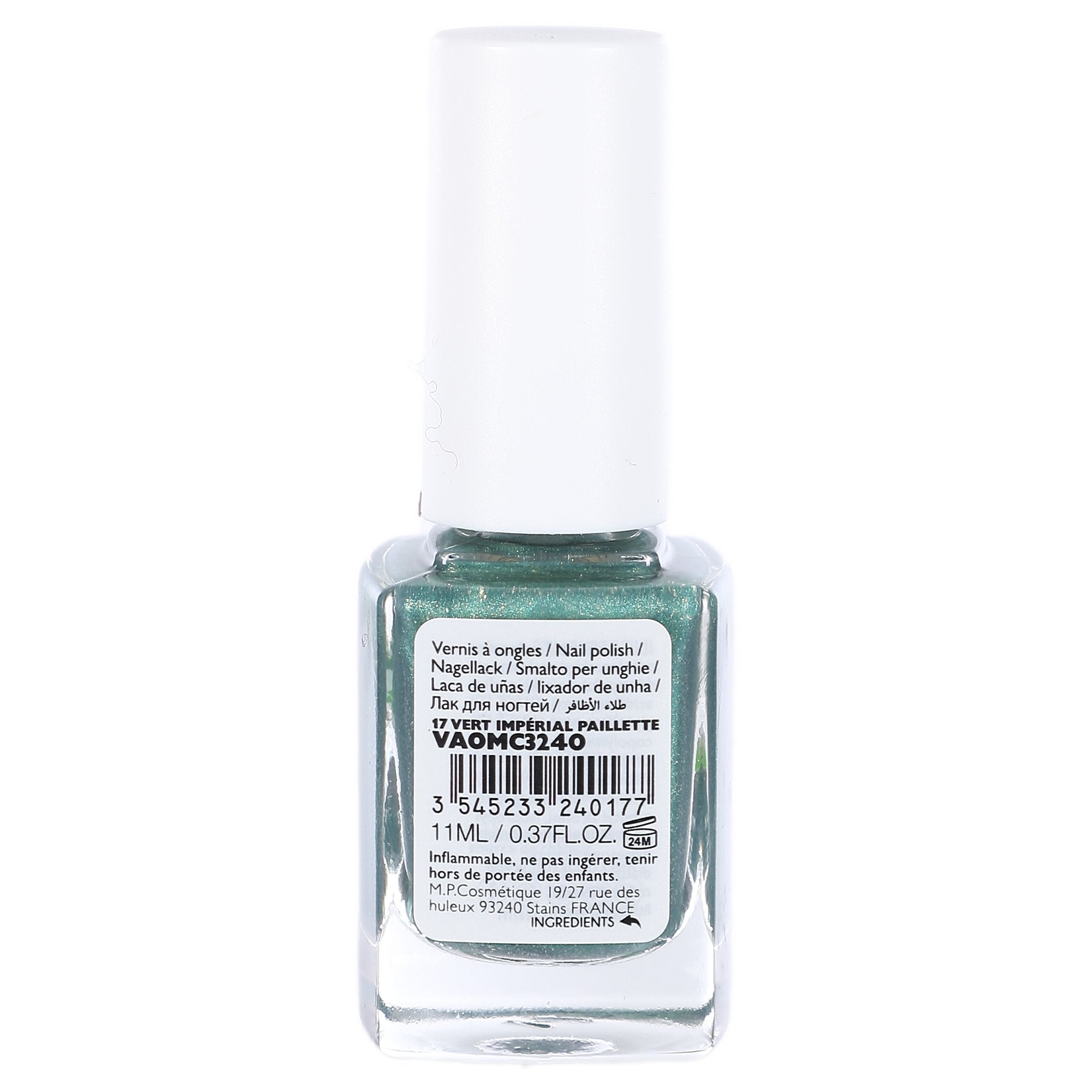 Miss Cop vernis à ongles vert impérial pailleté