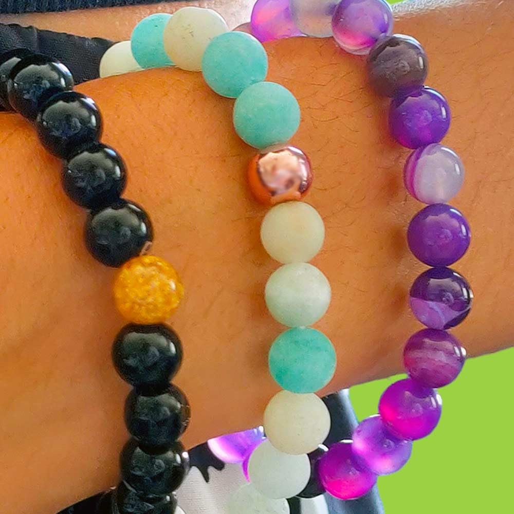 Shop-Story Lifestyle pack 3 bracelets pierres agate onyx