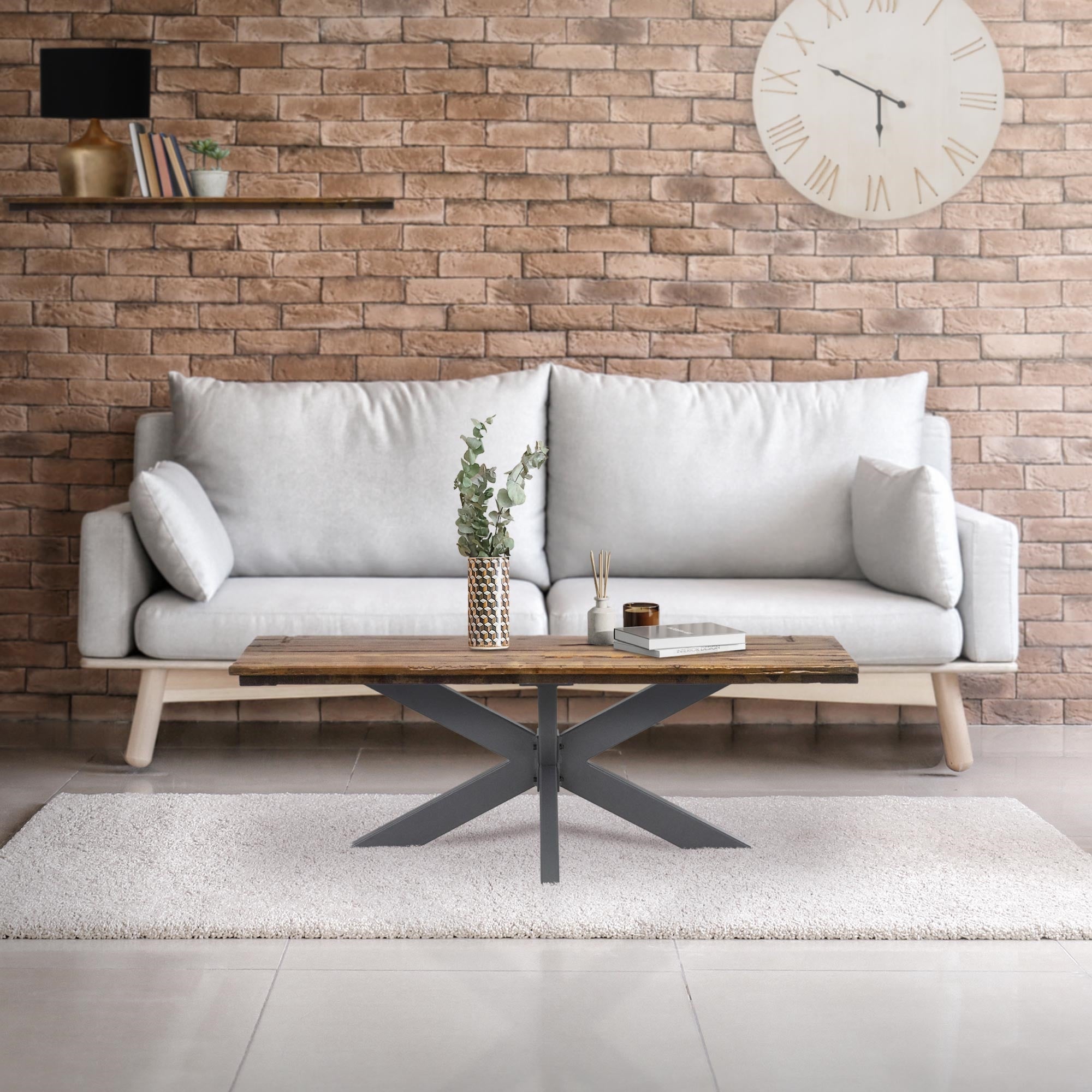 ML-Design Pieds de table X-Design 98x58x43 cm anthracite