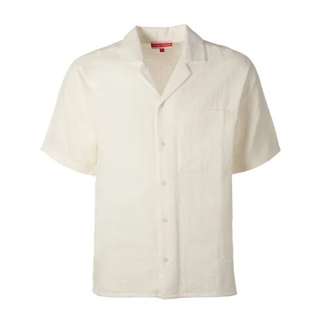 Stokomani Mode chemise manche courte gaze coton beige homme M