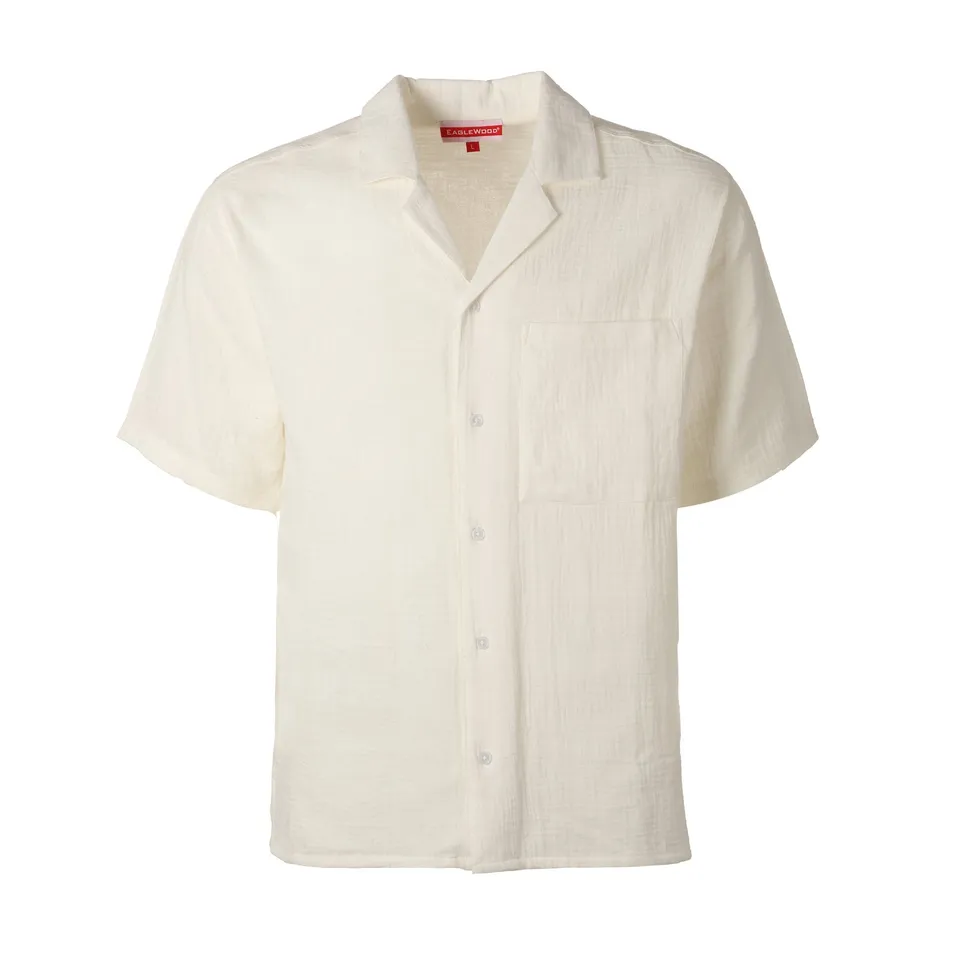 Stokomani Mode chemise manche courte gaze coton beige homme M