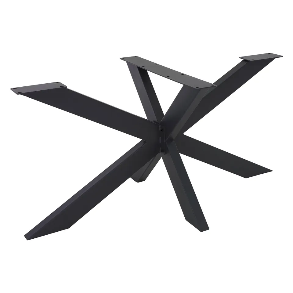 ECD Germany Möbel pieds de table X noir métal 150x78x71 cm 150kg