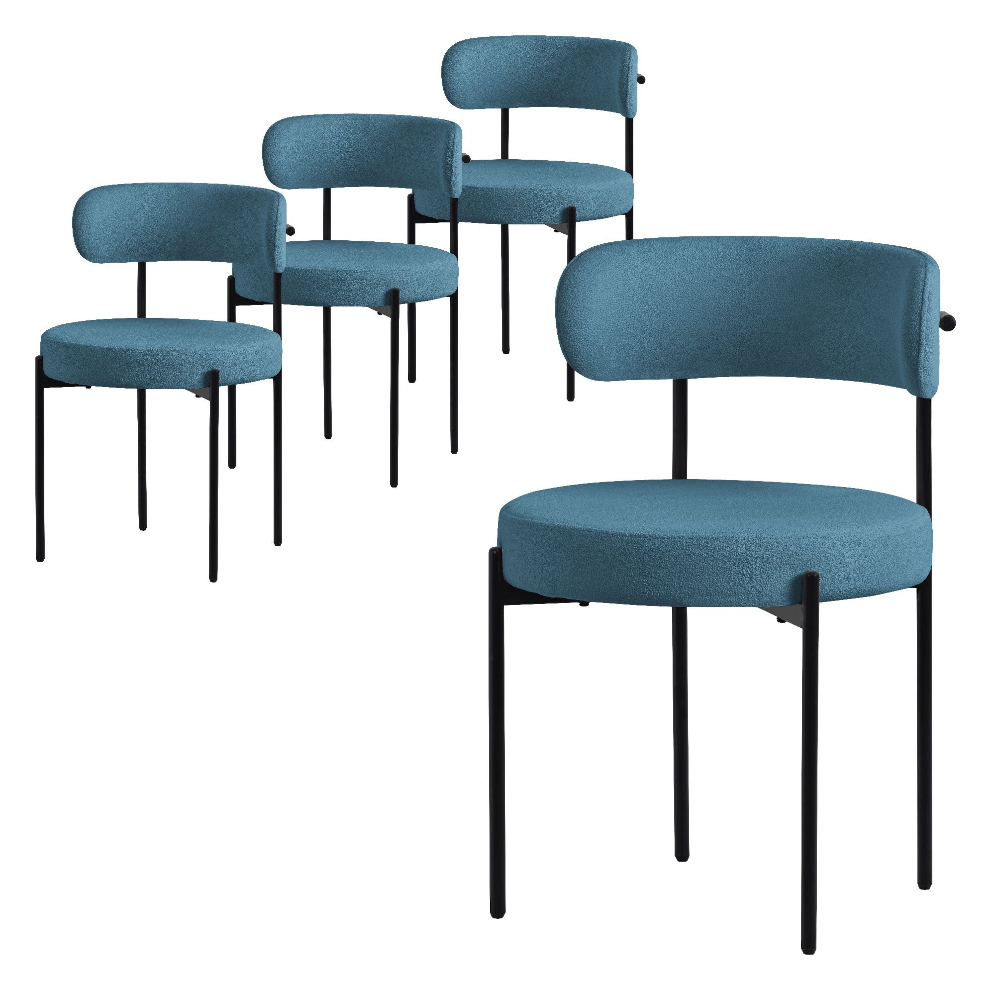 ECD Germany ML-Design lot 2 chaises bouclette marron 53x50x78