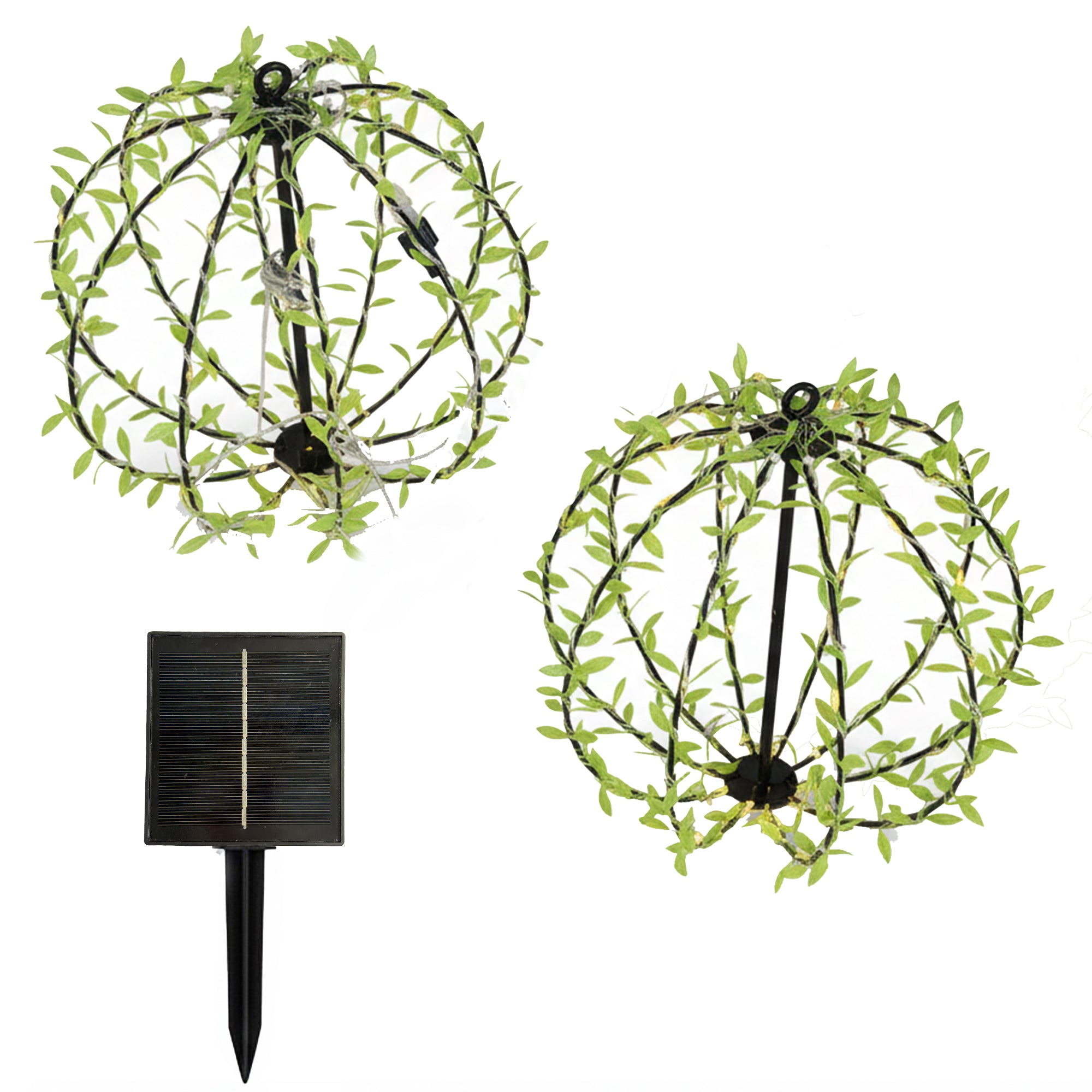Red Deco Ball Festy Lot 2 Suspensions Solaires D30 cm