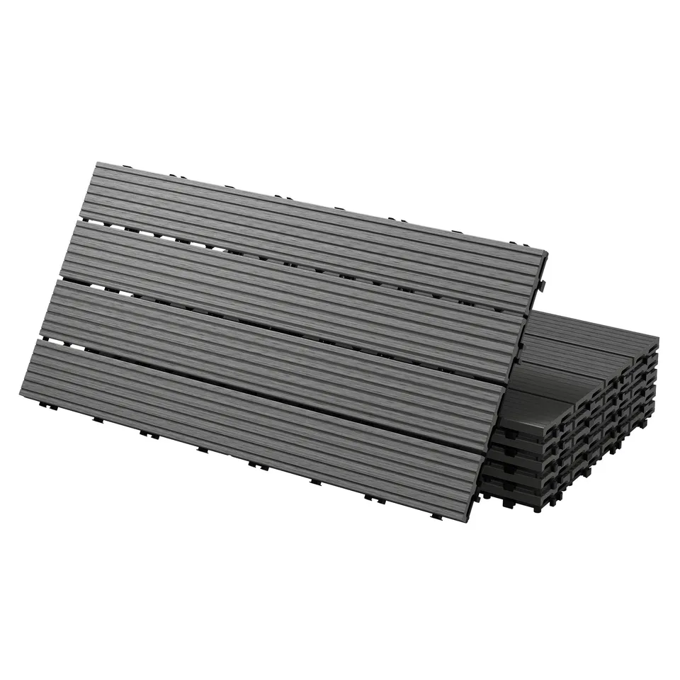 ECD Germany Garten dalles terrasse 60x30 cm anthracite 6 pièces WPC