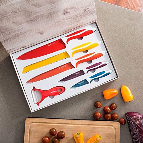 Shop-Story Set 5 Couteaux Cuisine Inox Céramique + Économe