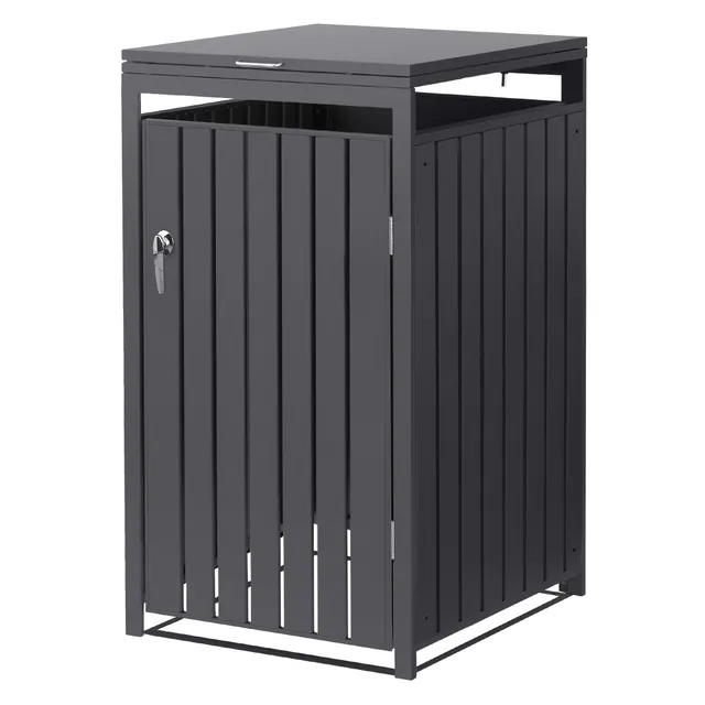 ECD Germany Garten cache-poubelle acier anthracite 4x240L
