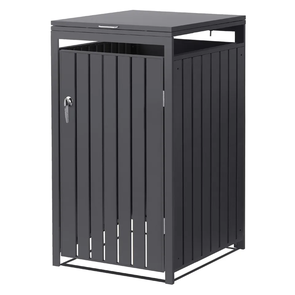 ECD Germany Garten cache-poubelle acier anthracite 4x240L