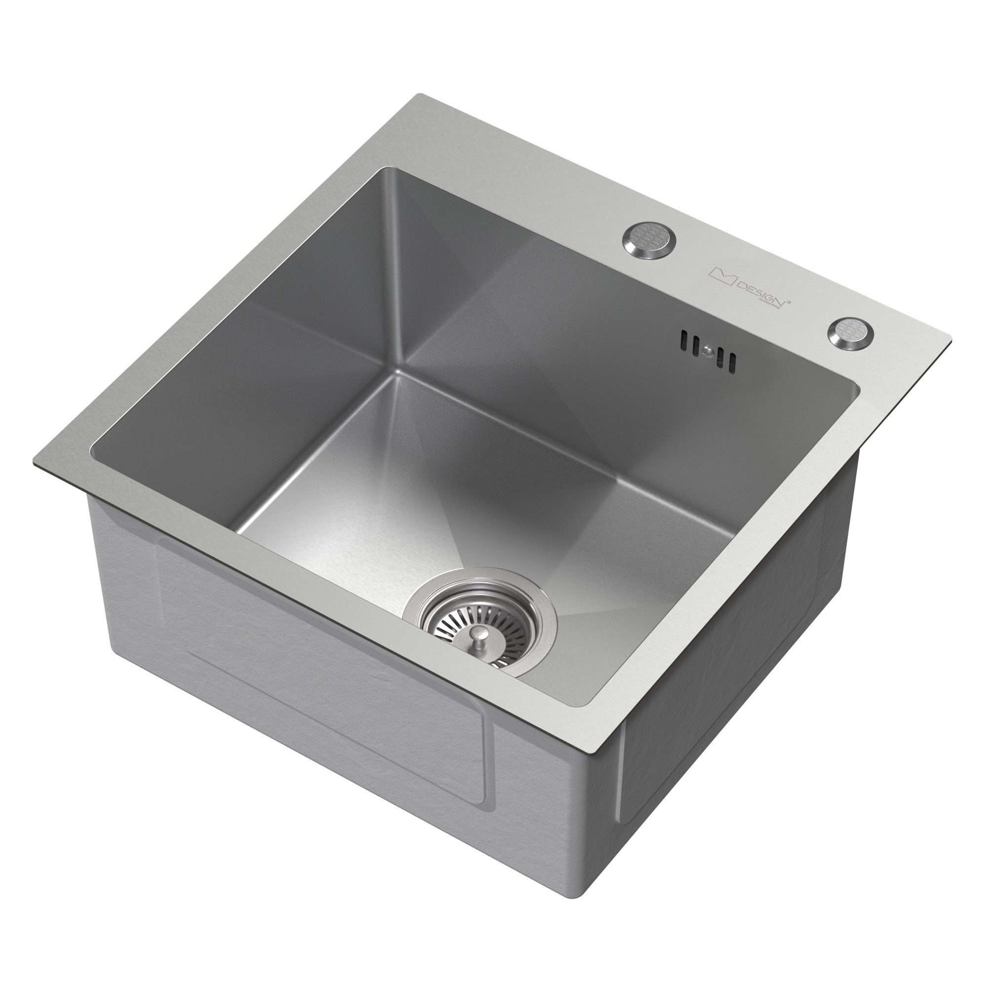 ECD Germany Sanitär évier inox 45x45 cm argent simple bac