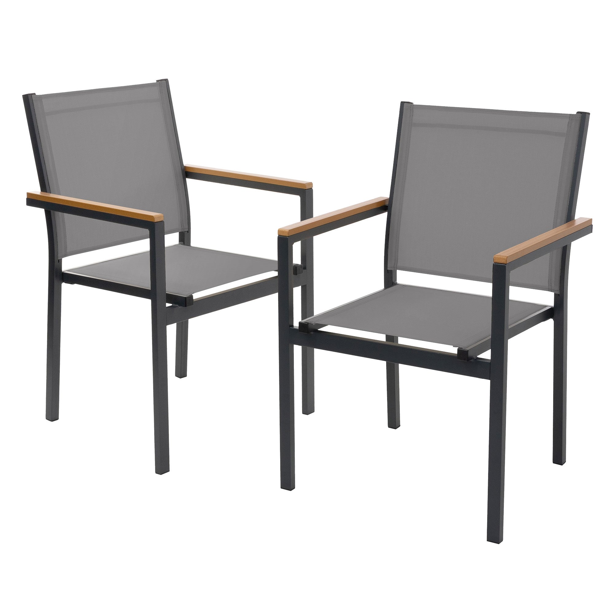 ECD Germany Garten chaise jardin beige textilène lot 2