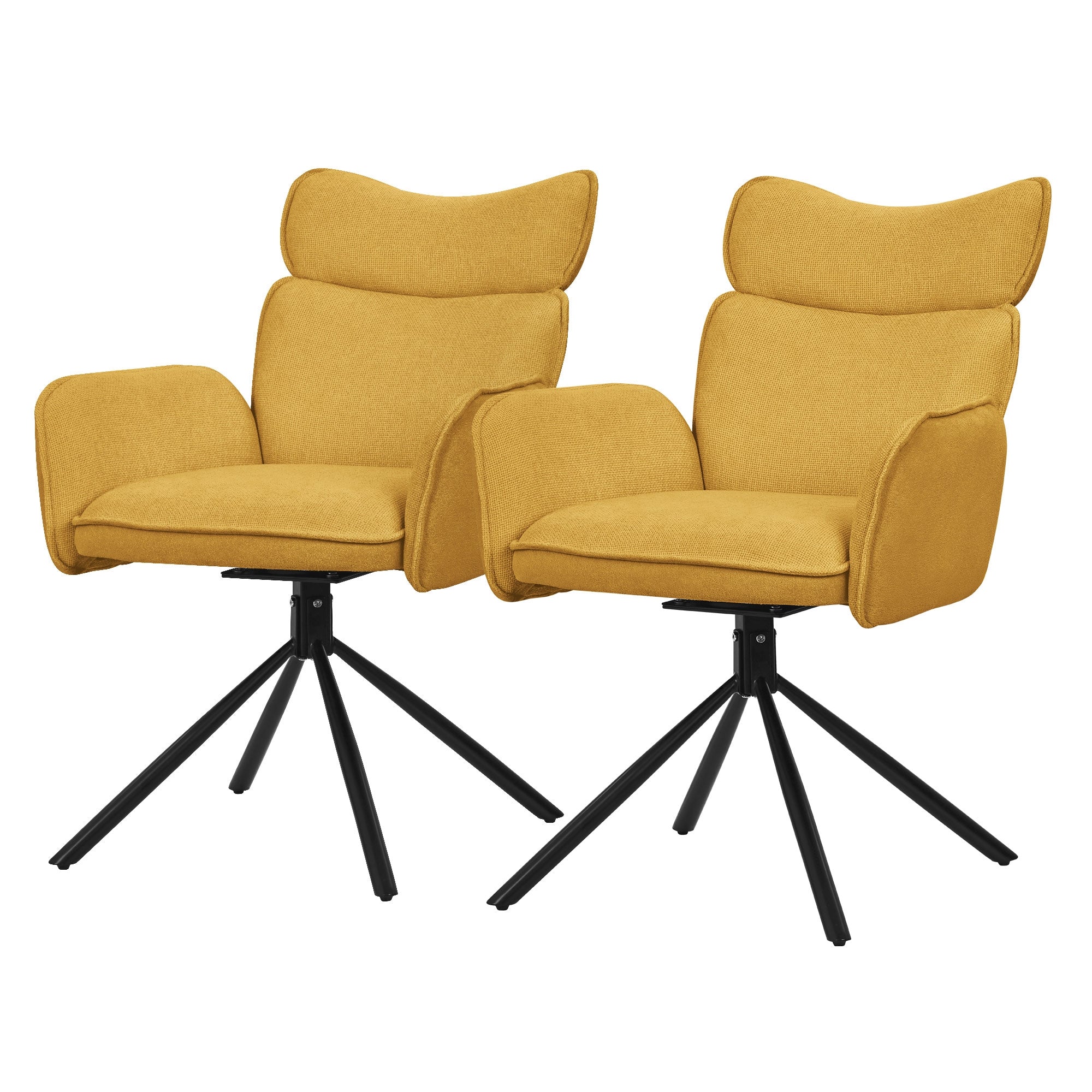 ECD Germany Möbel chaise pivotante moutarde lot 2 tissu