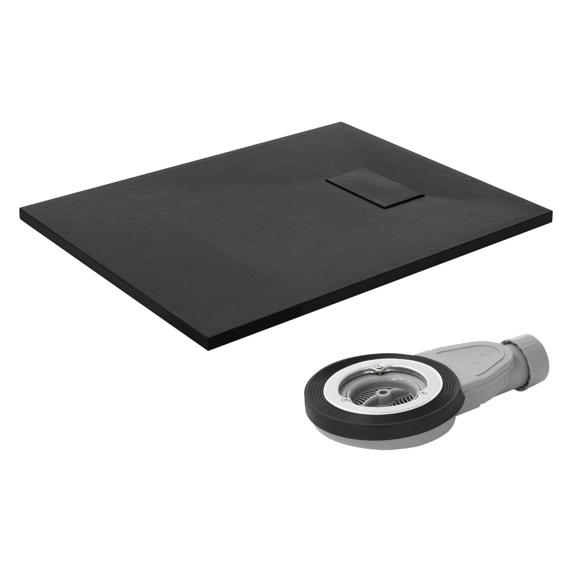 ECD Germany Sanitär receveur de douche noir 90x70 cm antidérapant