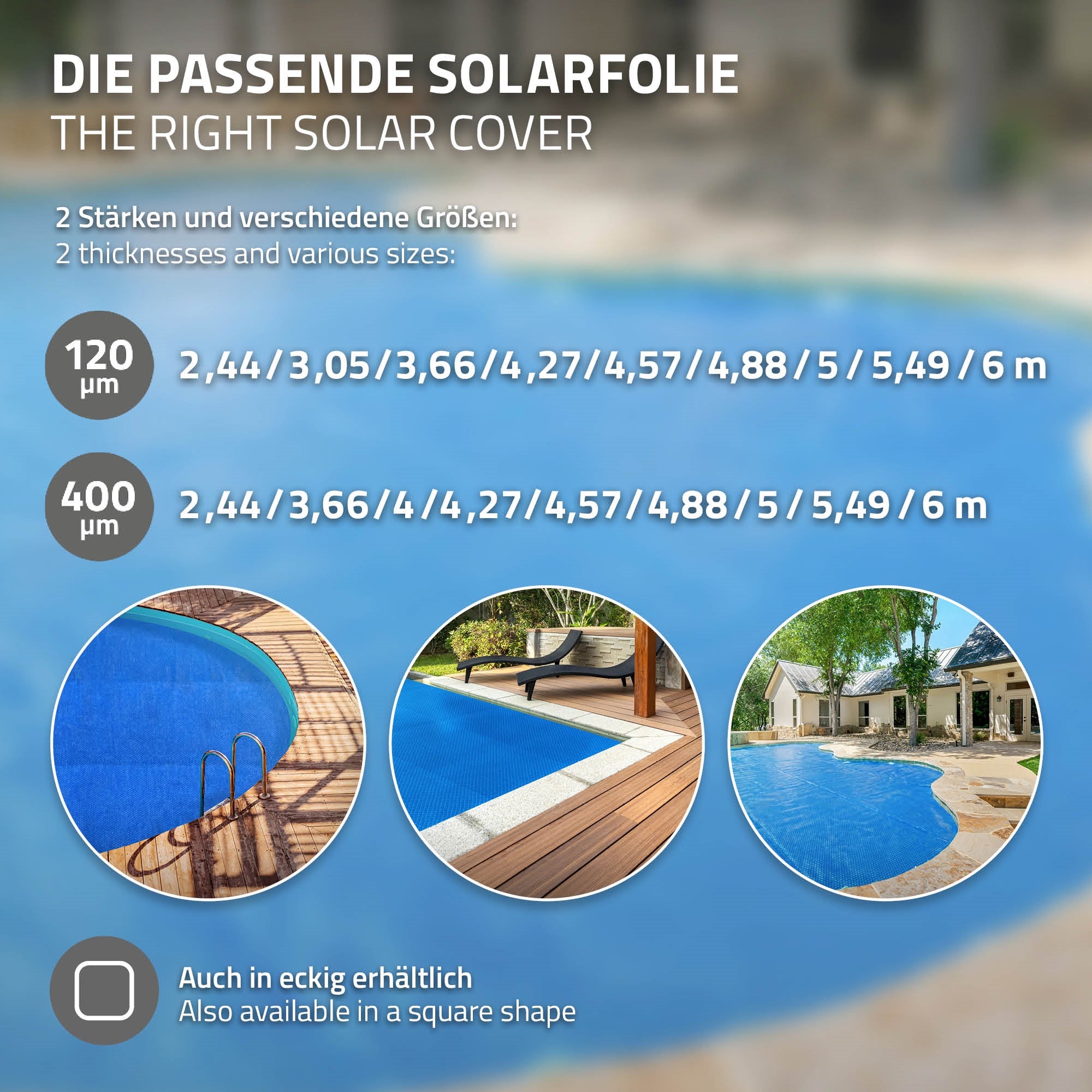 ECD Germany Garten bâche solaire piscine ronde 549 cm bleue 400µm