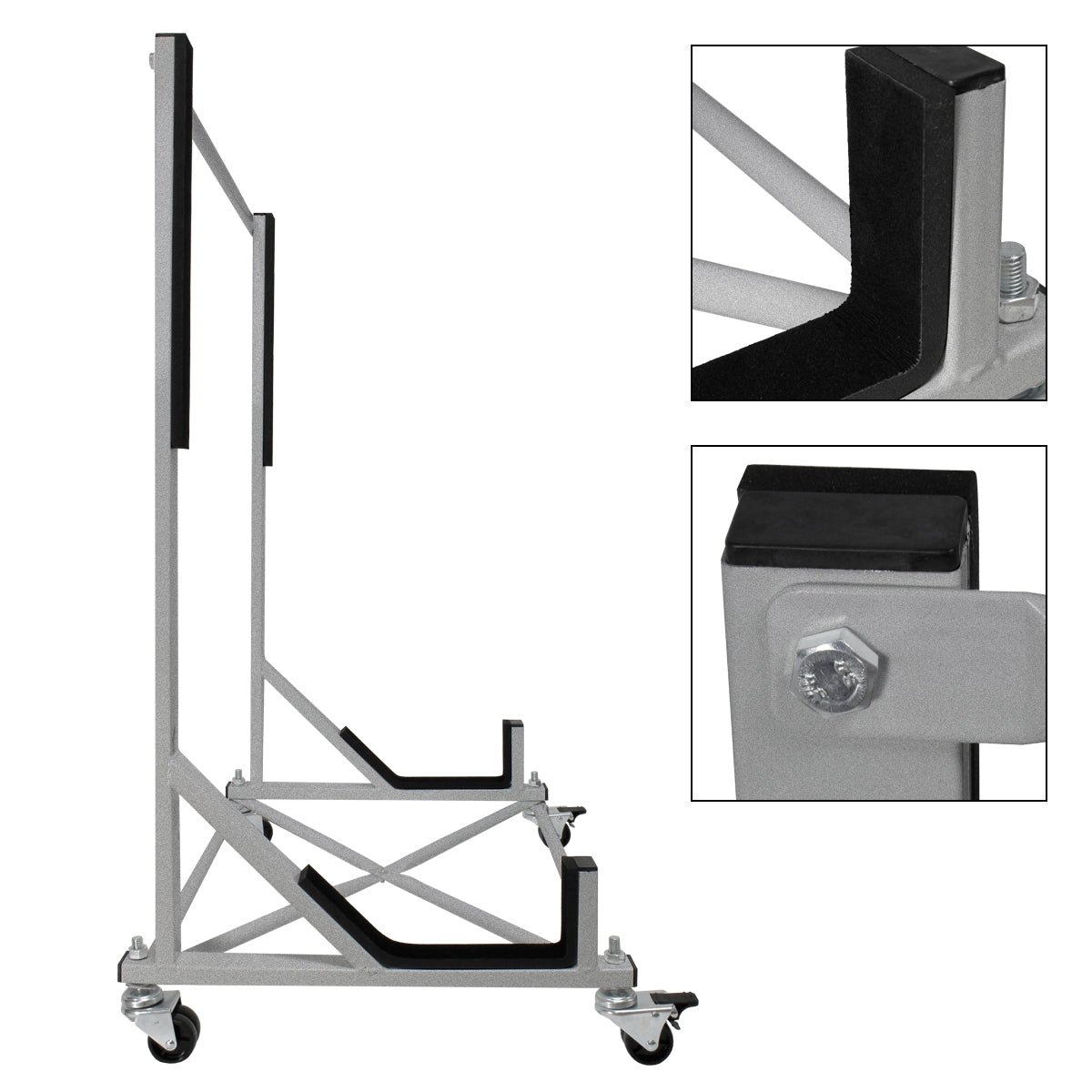 ML-Design support hardtop acier argent avec housse XXL roulettes