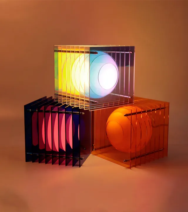 BANG LOP Square Lampe Carrée Orange LED design