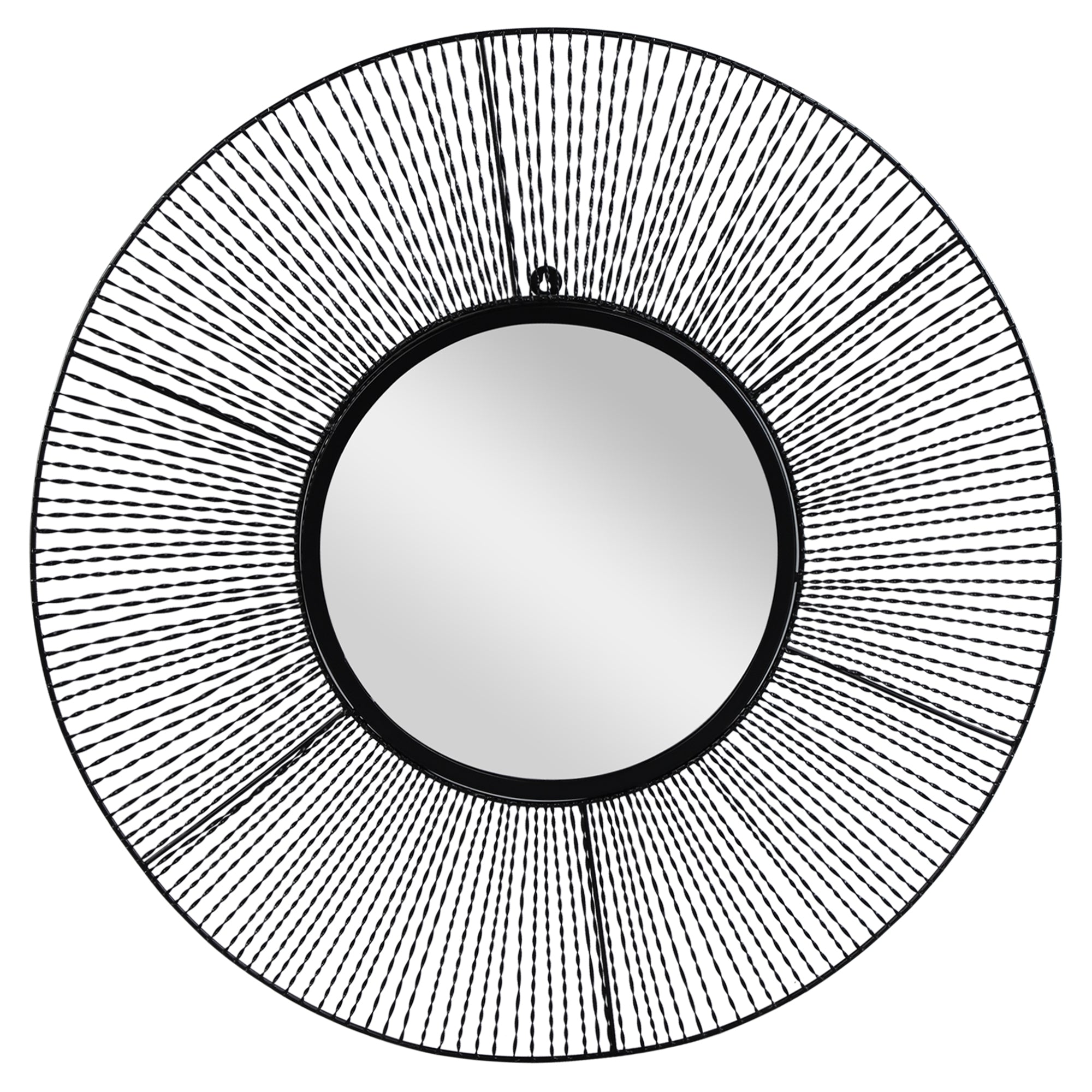 WOMO-Design miroir mural rond noir Ø84 cm métal verre