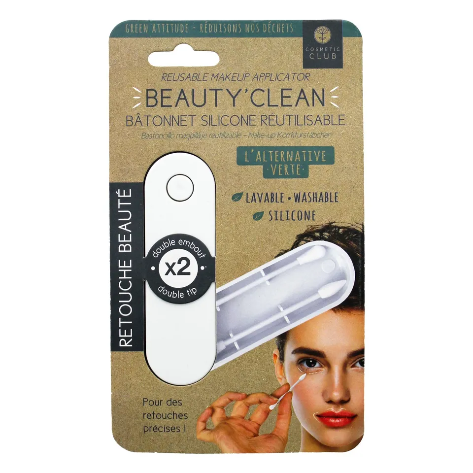Stokomani Beauté coton-tige silicone blanc x2 réutilisable