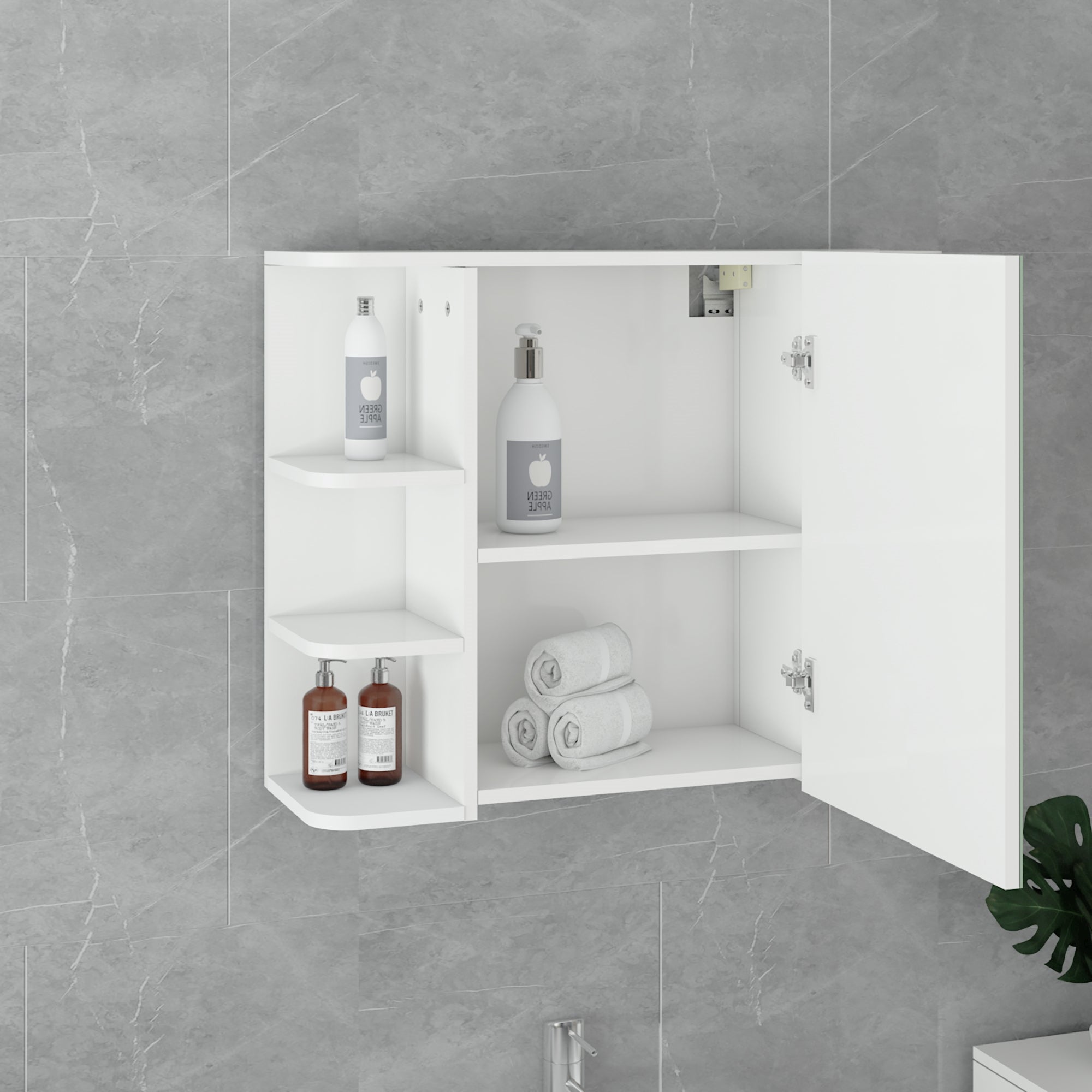 ECD Germany ML-Design Ensemble meuble salle de bain blanc 2 pièces