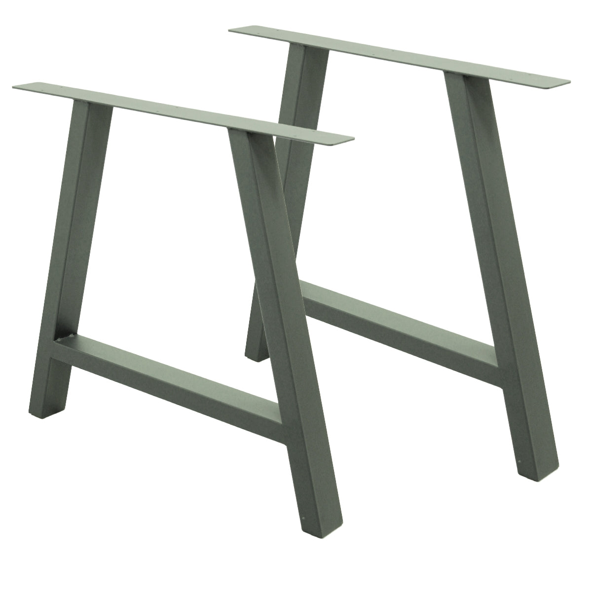ECD Germany Möbel 2 Pieds Table Acier Gris Pierre 70x72 cm