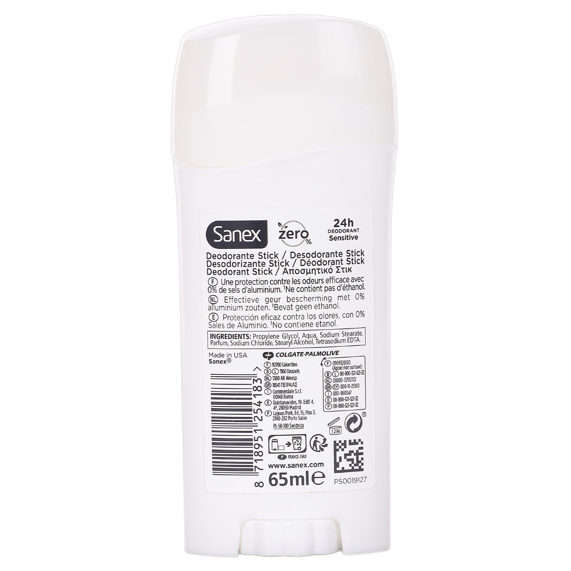 Sanex Dermo Sensitive déo stick 24h peau sensible