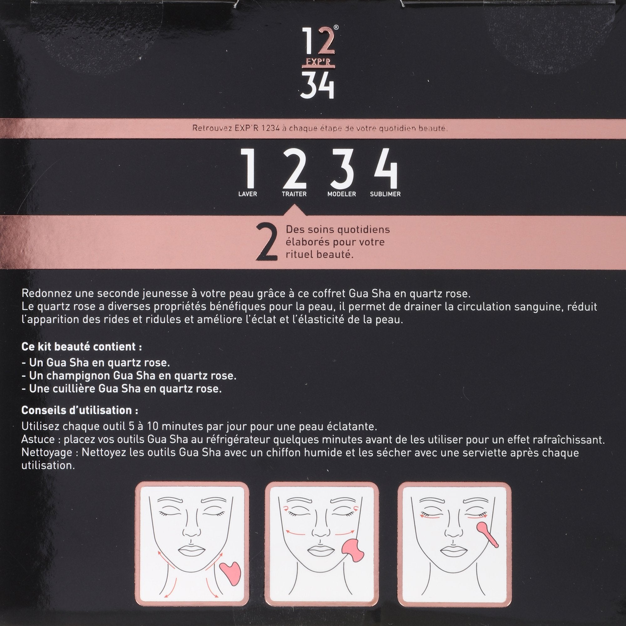Stokomani Coffret Gua Sha visage quartz rose