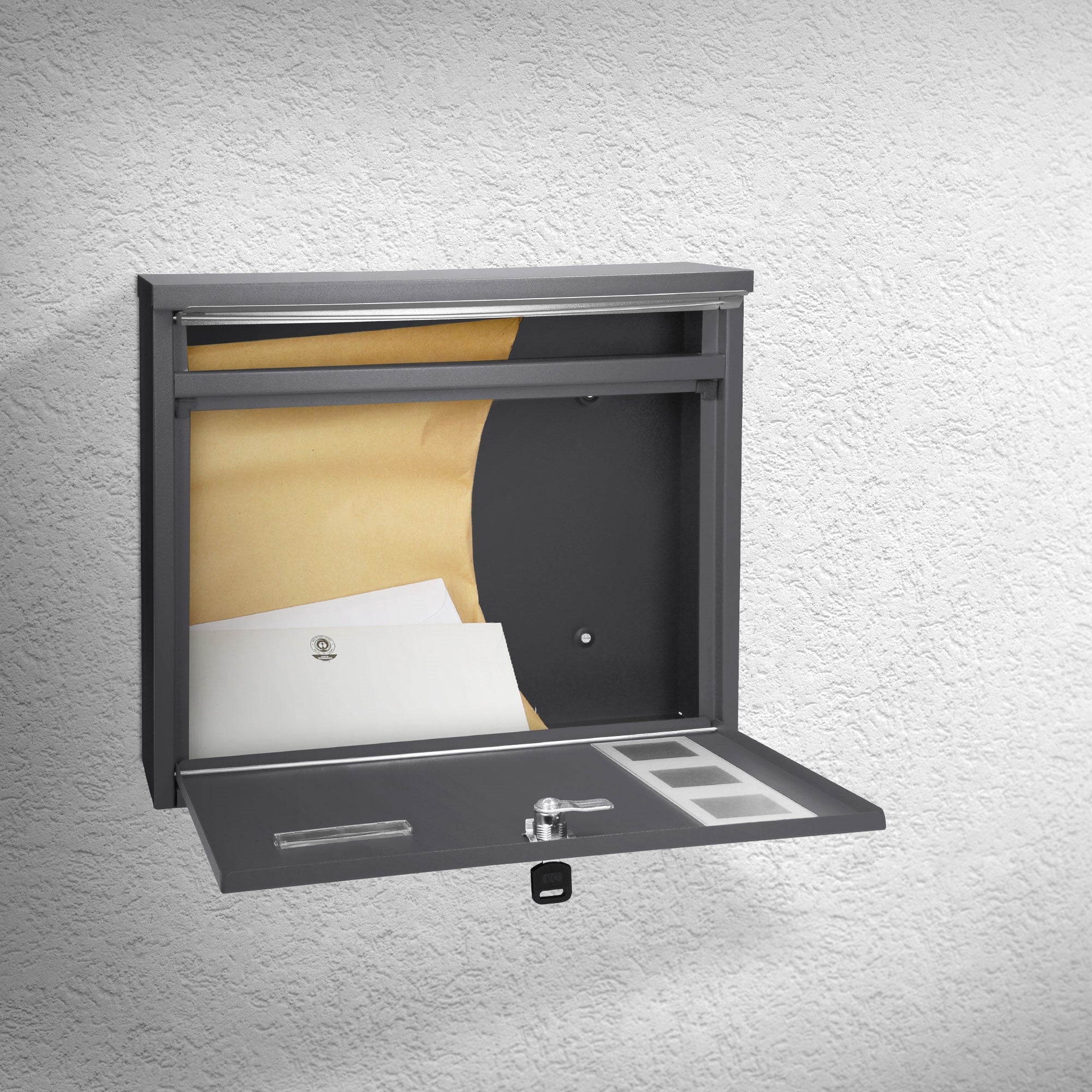 ECD Germany ML-Design boîte aux lettres anthracite 36 cm inox