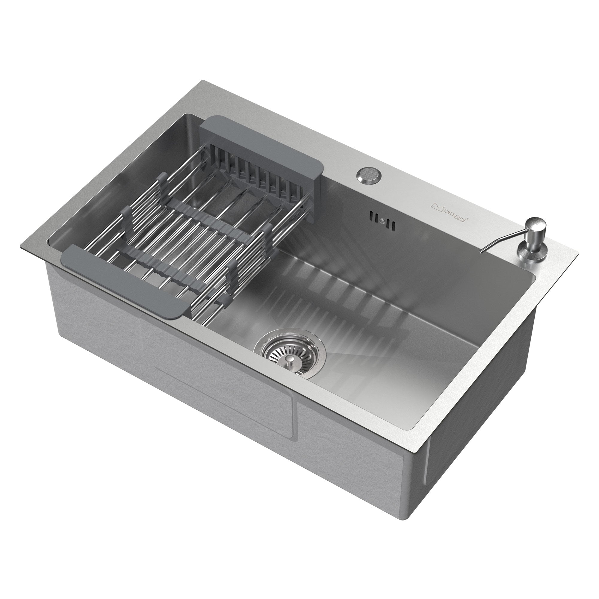 ECD Germany Sanitär évier 68x45 cm inox argent encastrable