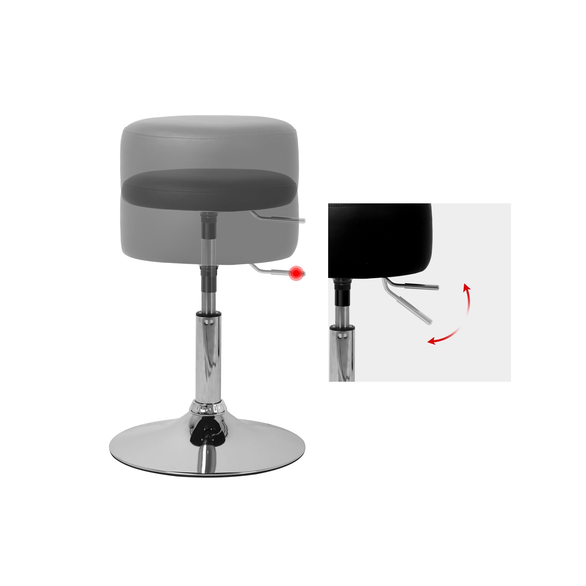 ECD Germany Möbel tabouret bar noir Ø33 cm réglable