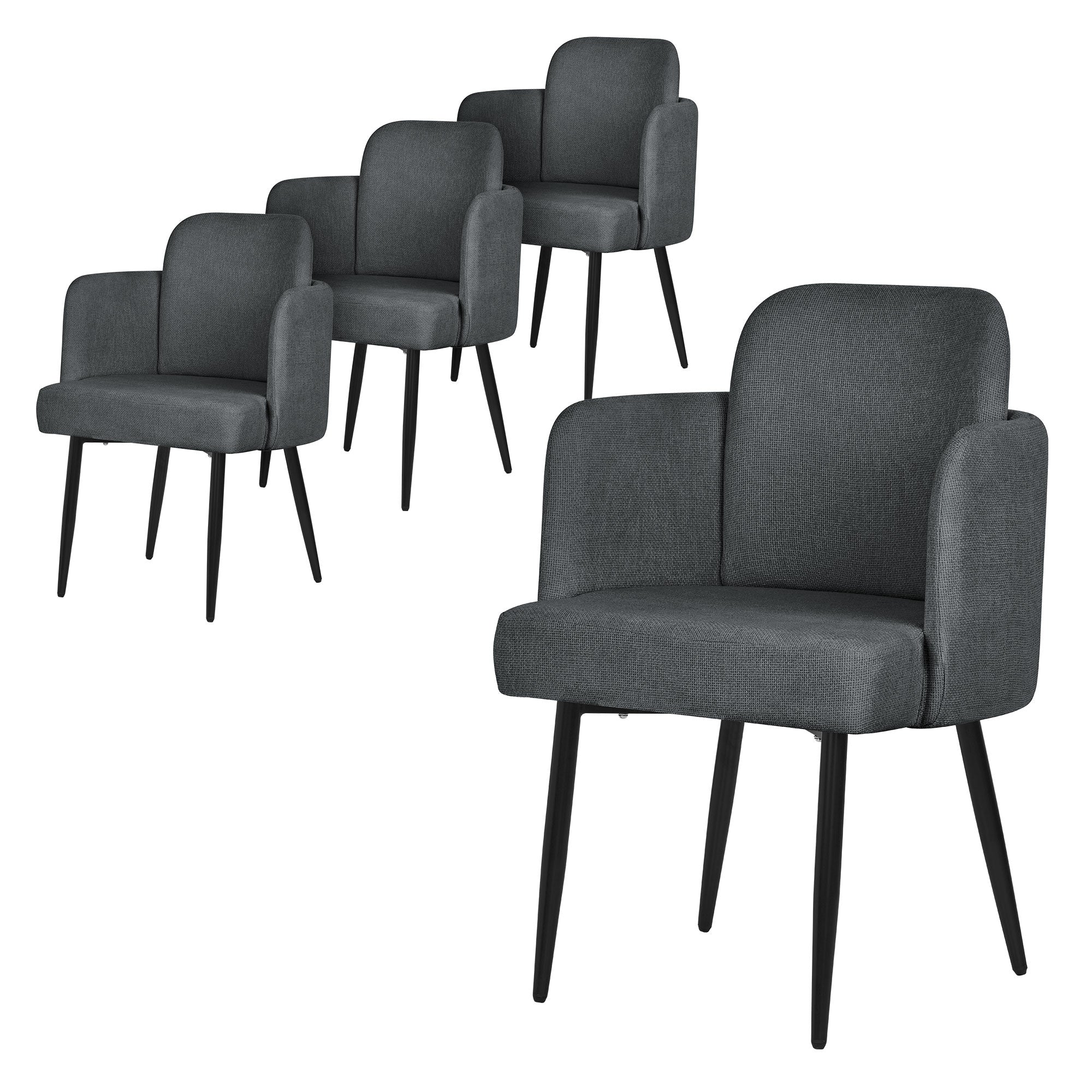 ML-Design chaise salle à manger tissu anthracite 59x86x59 cm