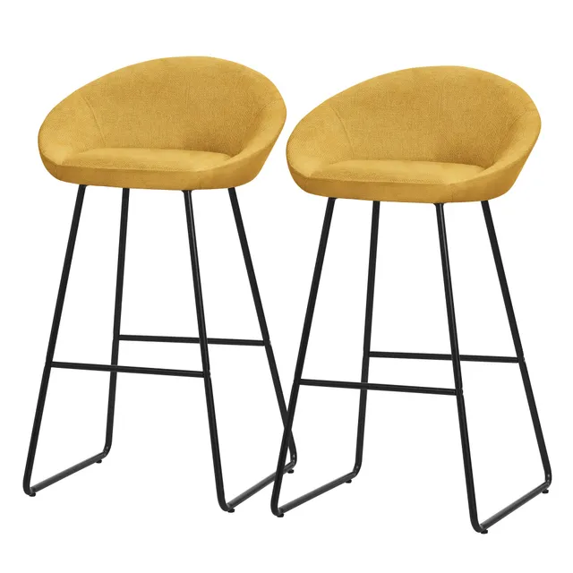 ECD Germany ML-Design 56x94x50 tabouret de bar moutarde lot 2