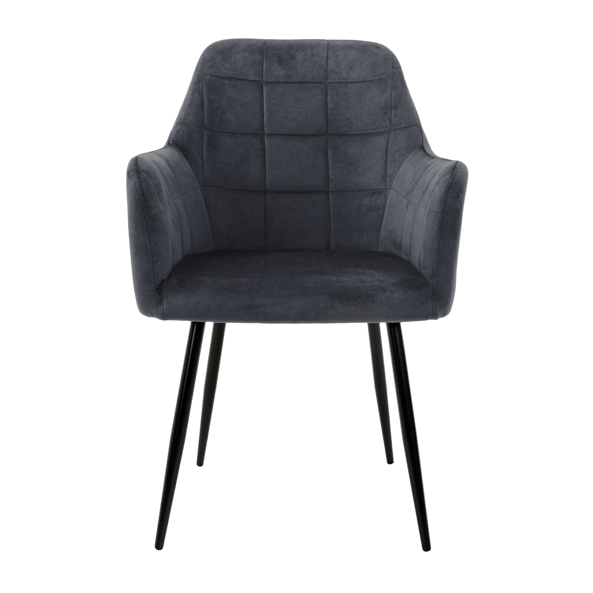 ECD Germany chaise microfibre gris foncé lot 2 accoudoirs