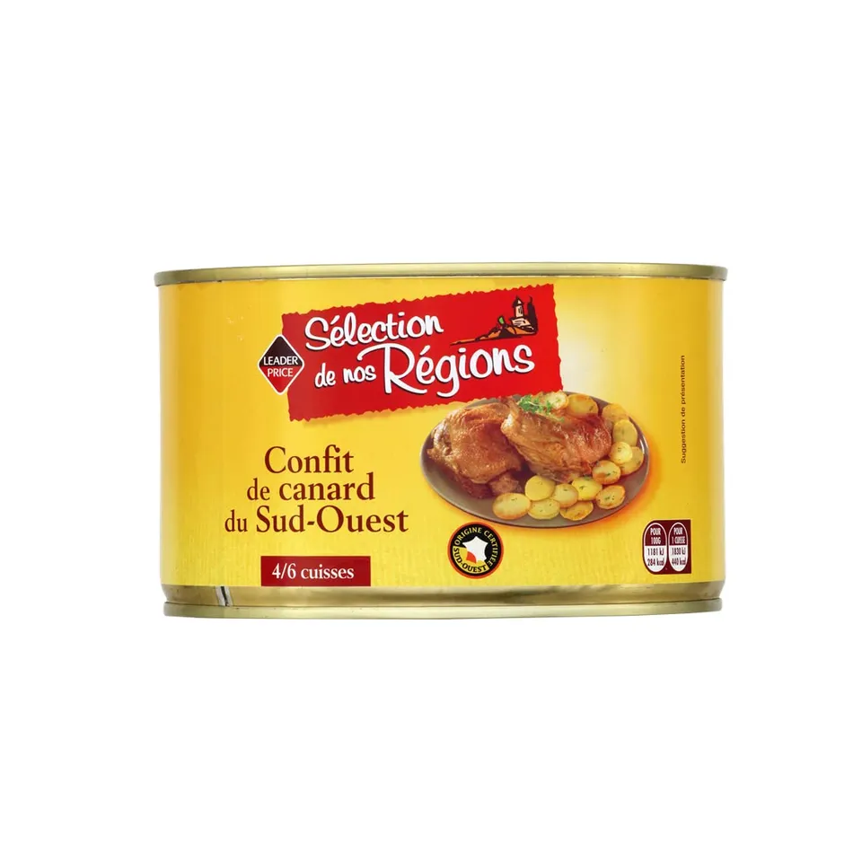 Leader Price Confit de Canard du Sud-Ouest conserve 1,35 kg