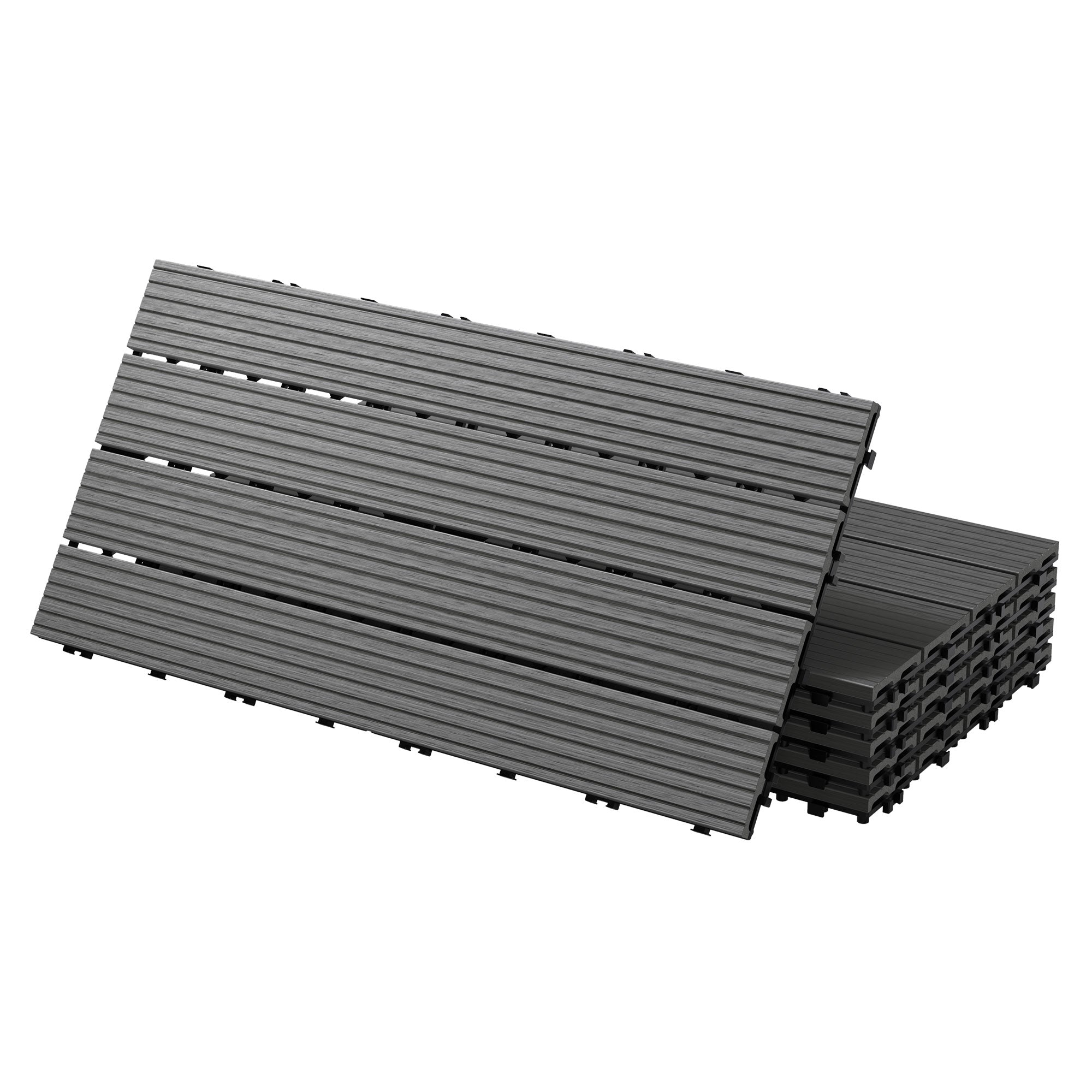 ECD Germany Garten dalle terrasse WPC marron clair 2m² 12 pcs
