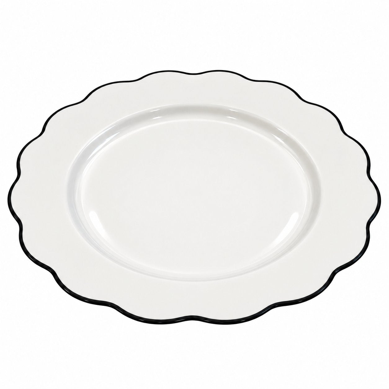 Déclic Home lot 4 assiettes plates porcelaine 27 cm bordure
