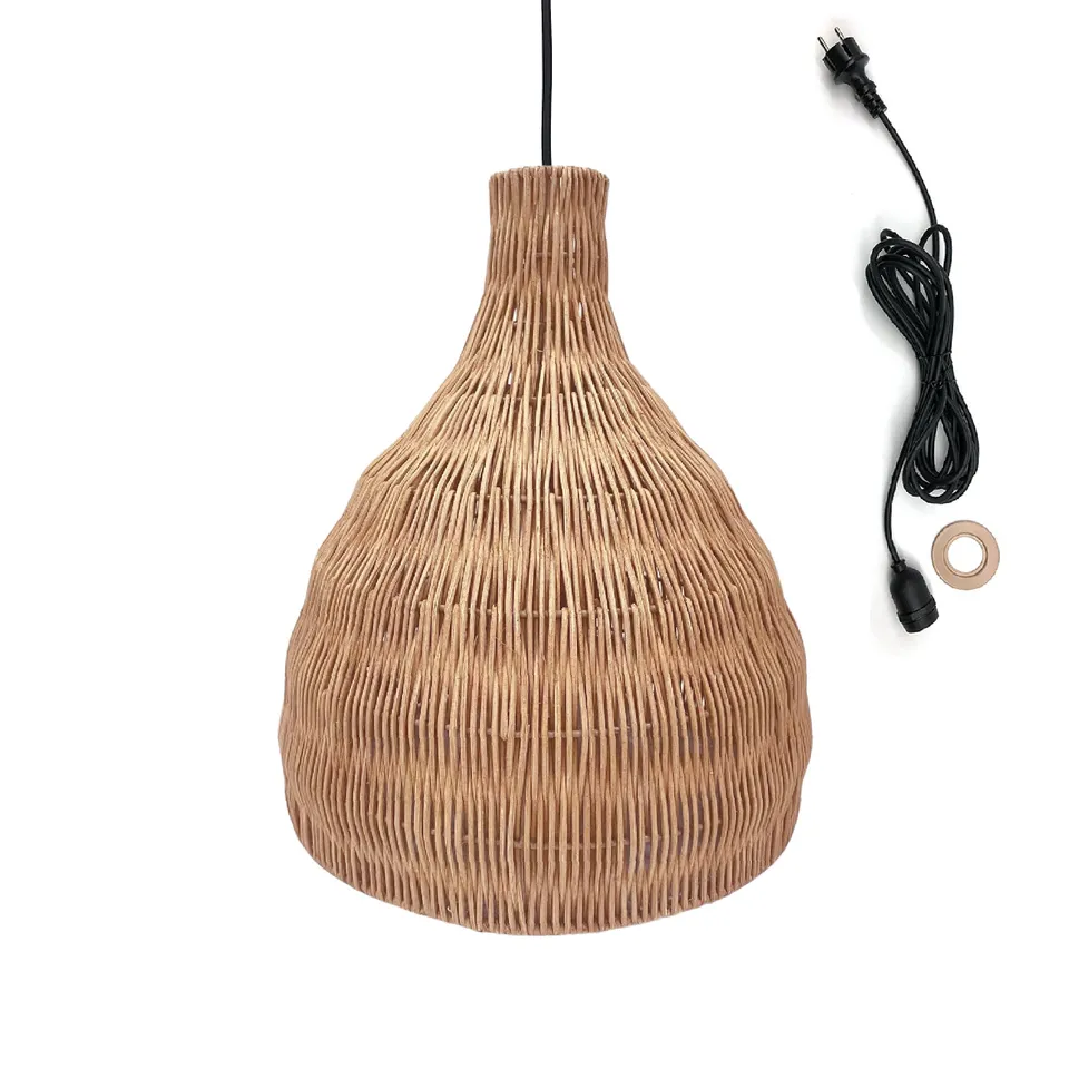 Red Deco Bella Outdoor Cable suspension rotin 5m bohème