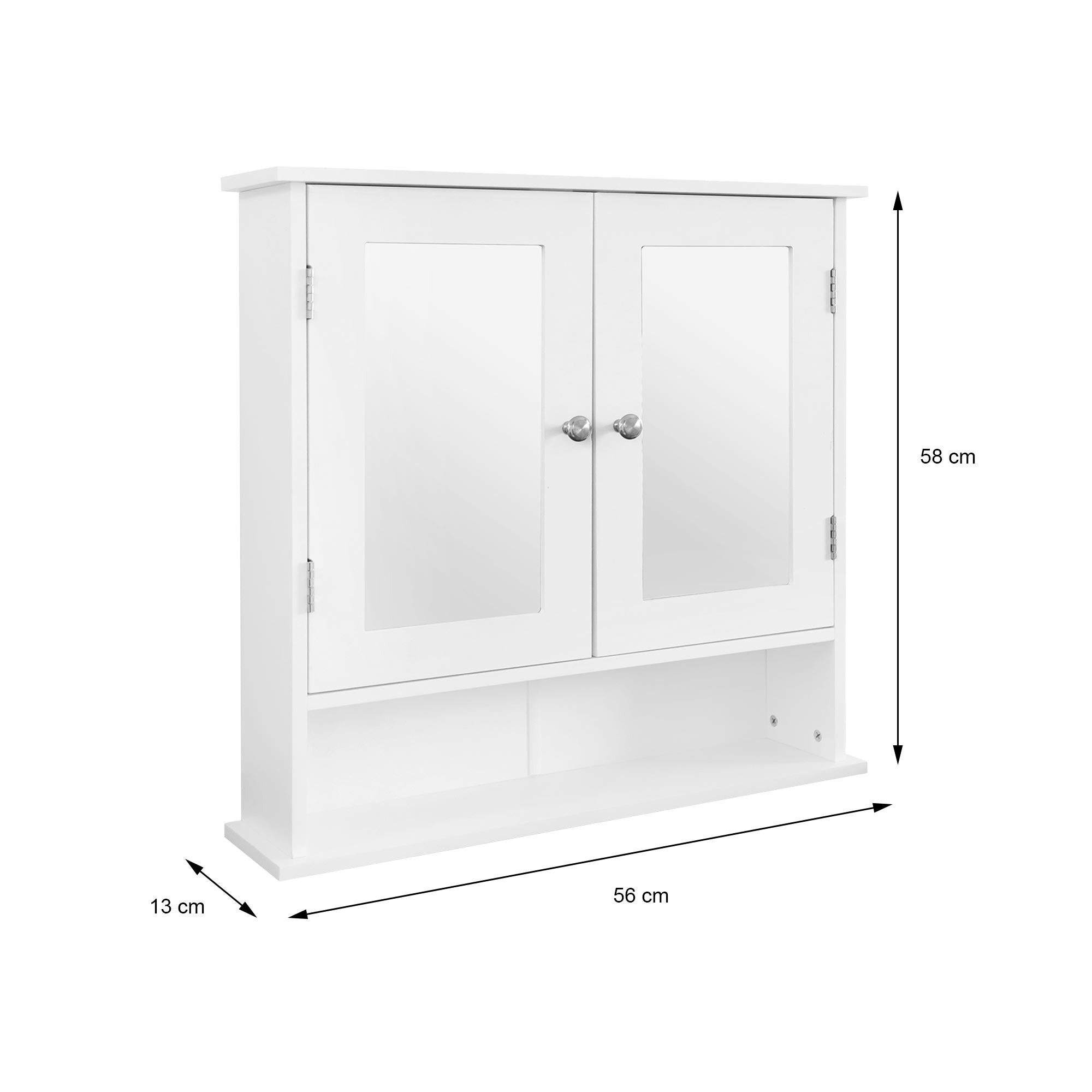 ECD Germany Möbel Armoire Miroir Salle de Bain 56x58 cm Blanc