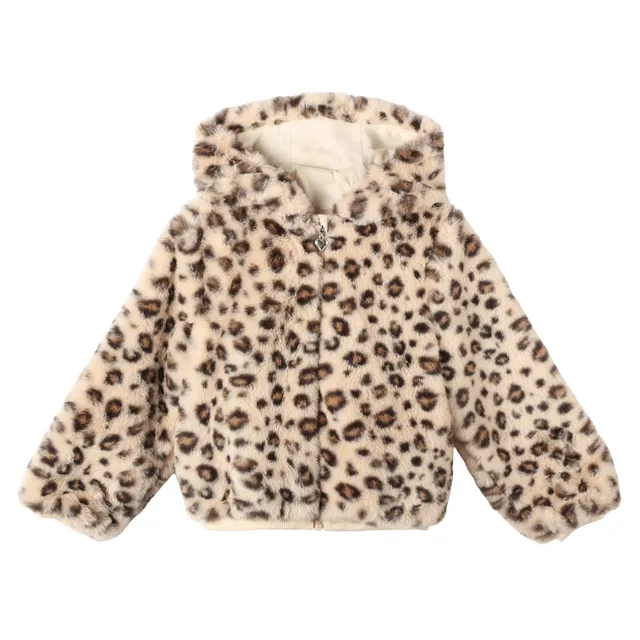 Stokomani Mode Veste à Capuche Fausse Fourrure Beige enfant