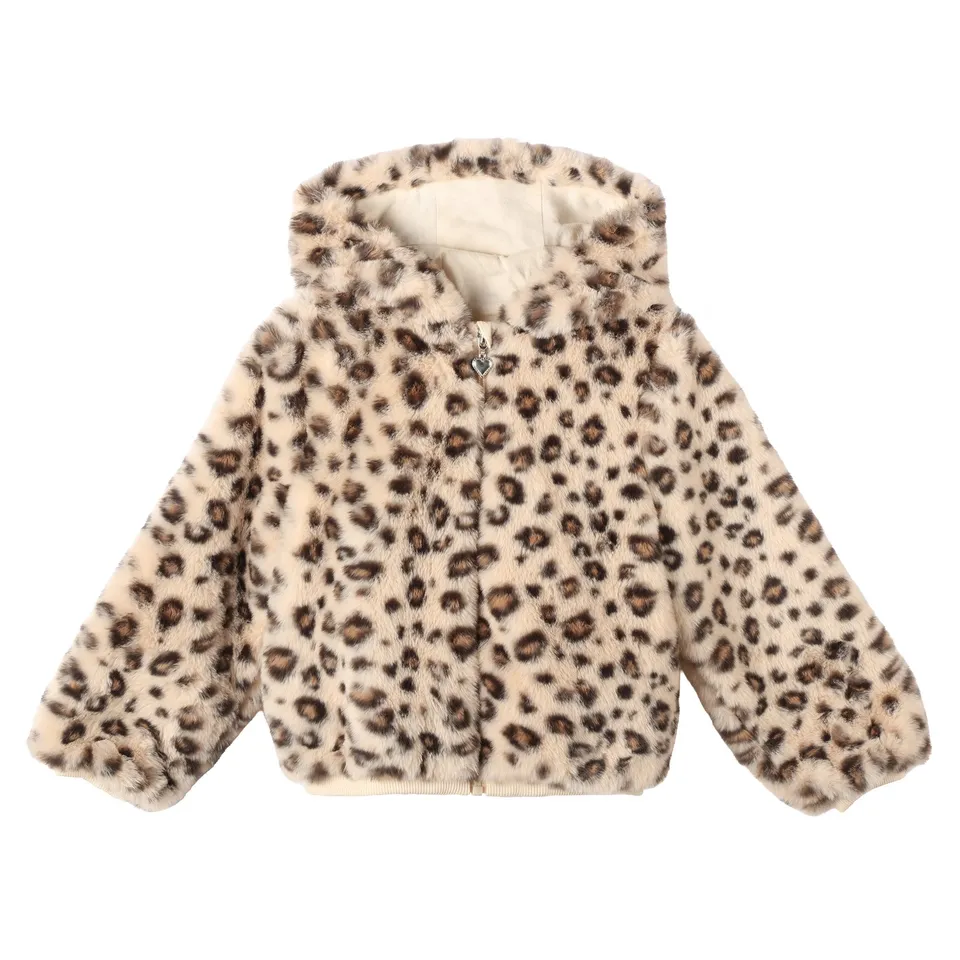 Stokomani Mode Veste à Capuche Fausse Fourrure Beige enfant