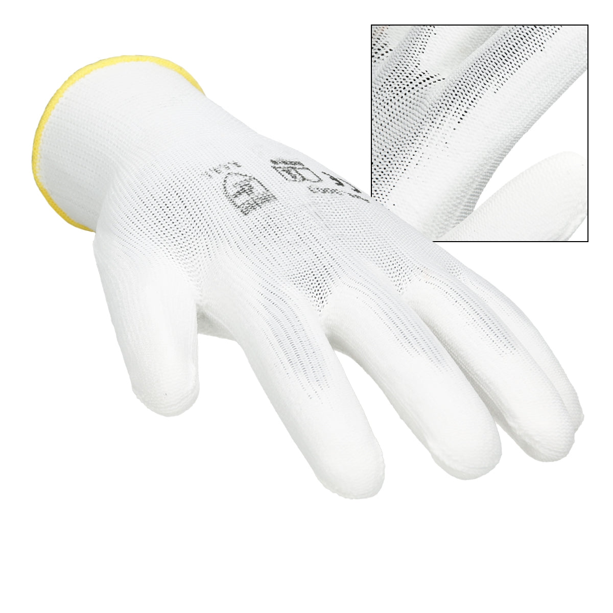 ECD Germany Gants travail nylon PU blanc taille 8-M lot 120